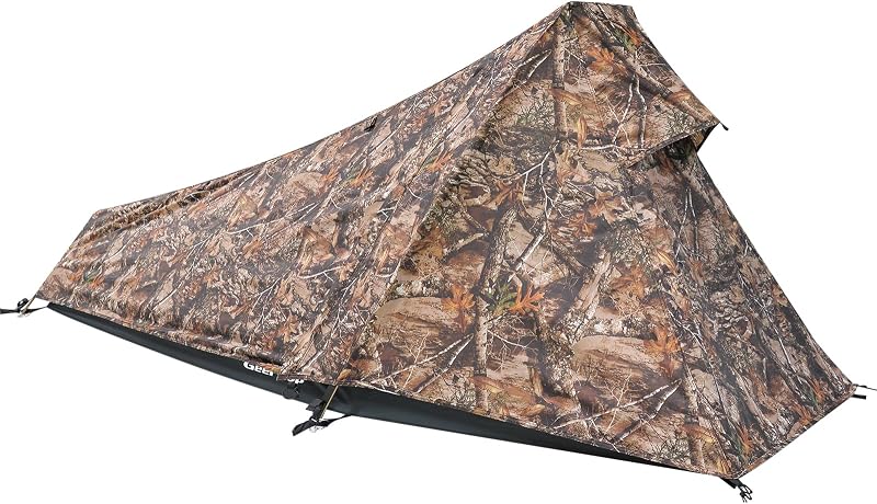 GEERTOP Tienda de campaña ultraligera Solo Bivy, tienda de campaña para 1 persona para acampar | Tienda de campaña individual ligera e impermeable, postes de aluminio, doble pared, para acampar, senderismo, caza, aventuras en motocicleta