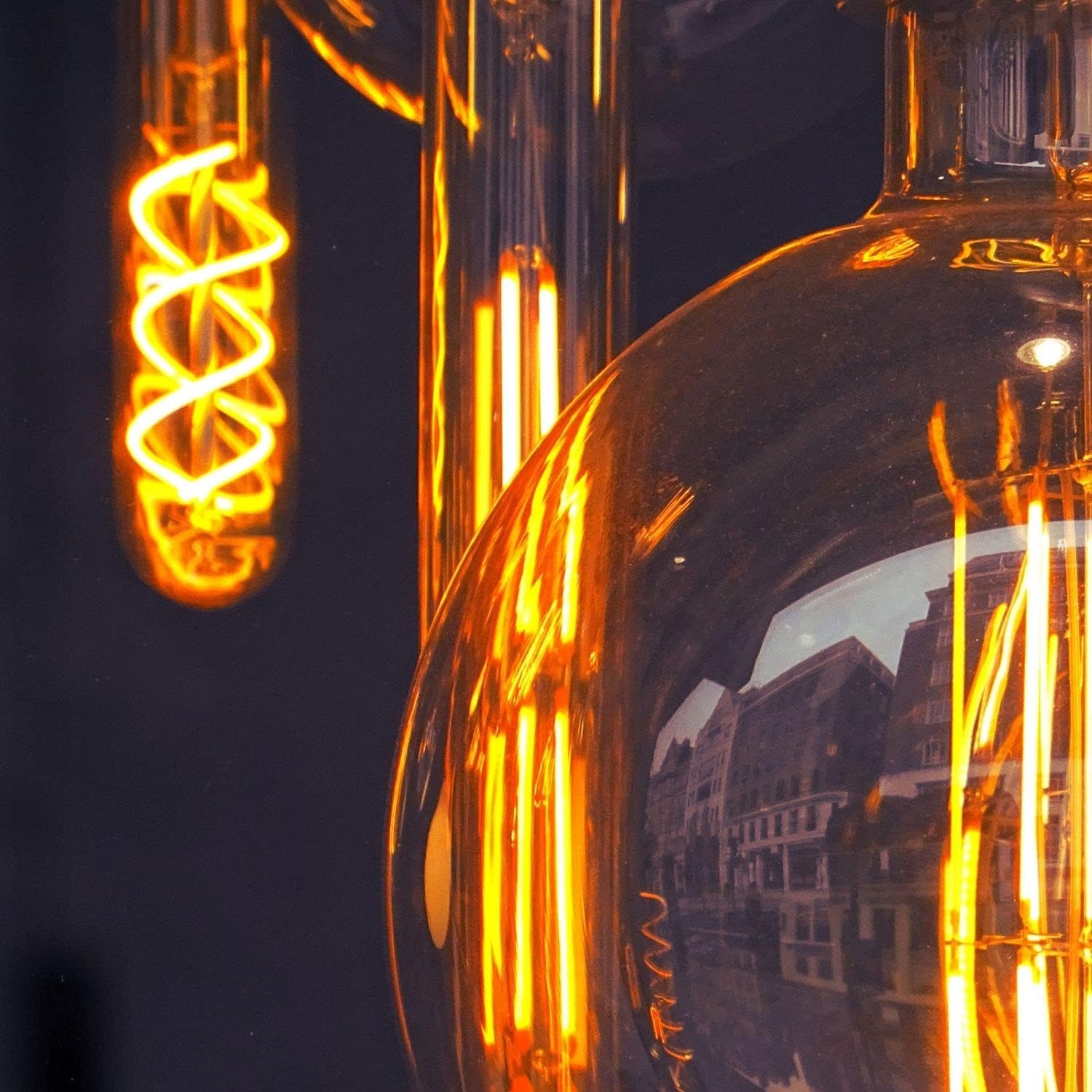 Xtricity Vintage T30 8 Inch Tubular Edison Style LED Light Bulb, Decorative Spiral Filament, 5W (60W Replacement), Dimmable, 350 Lumens, E26 Medium Base, 2200K, 120V, (6 Pack)