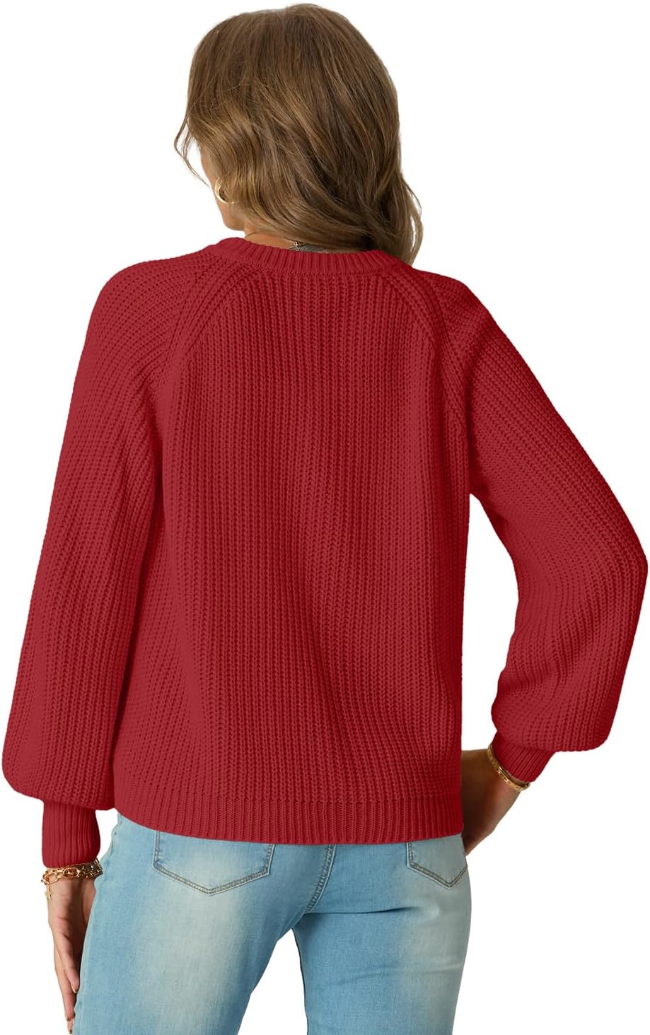 GRECERELLE Women's Chunky Open Front Sweater Long Sleeve Button Knit Short Loose Cardigan Outerwear, S-2XL - Image 4