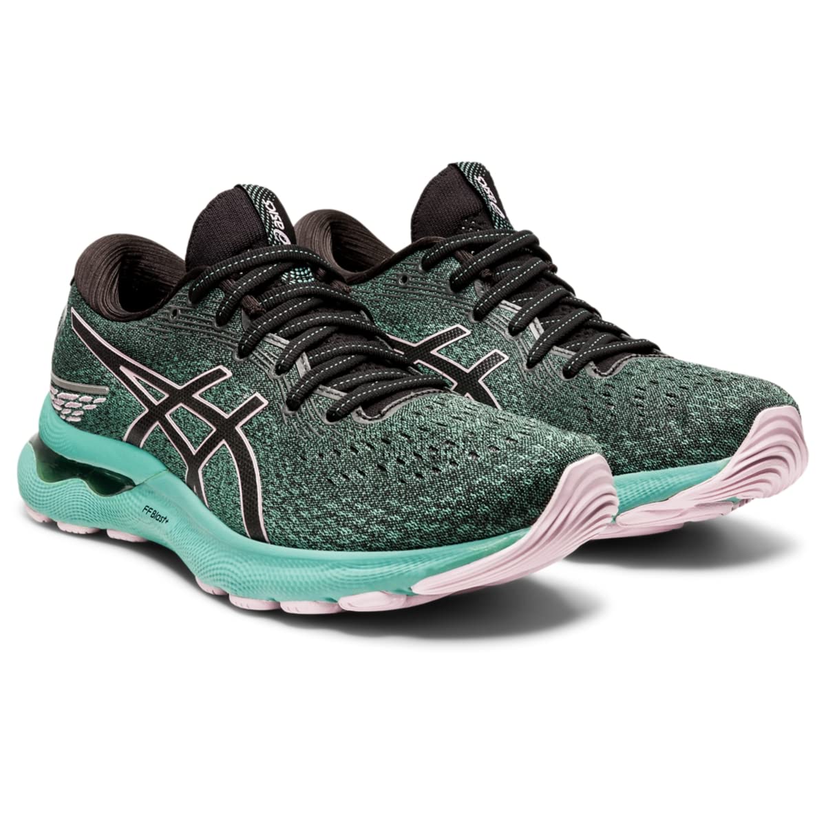 ASICS Gel Nimbus 24, Zapatillas de Running Mujeres, Negro/Plateado, 43.5 EU
