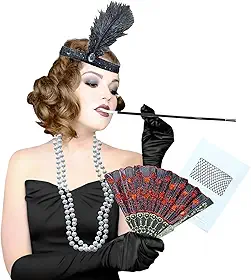 Kit Acessórios Fantasia Melindrosa Cabaré Charleston Vintage Festa Carnaval = 6 Produtos