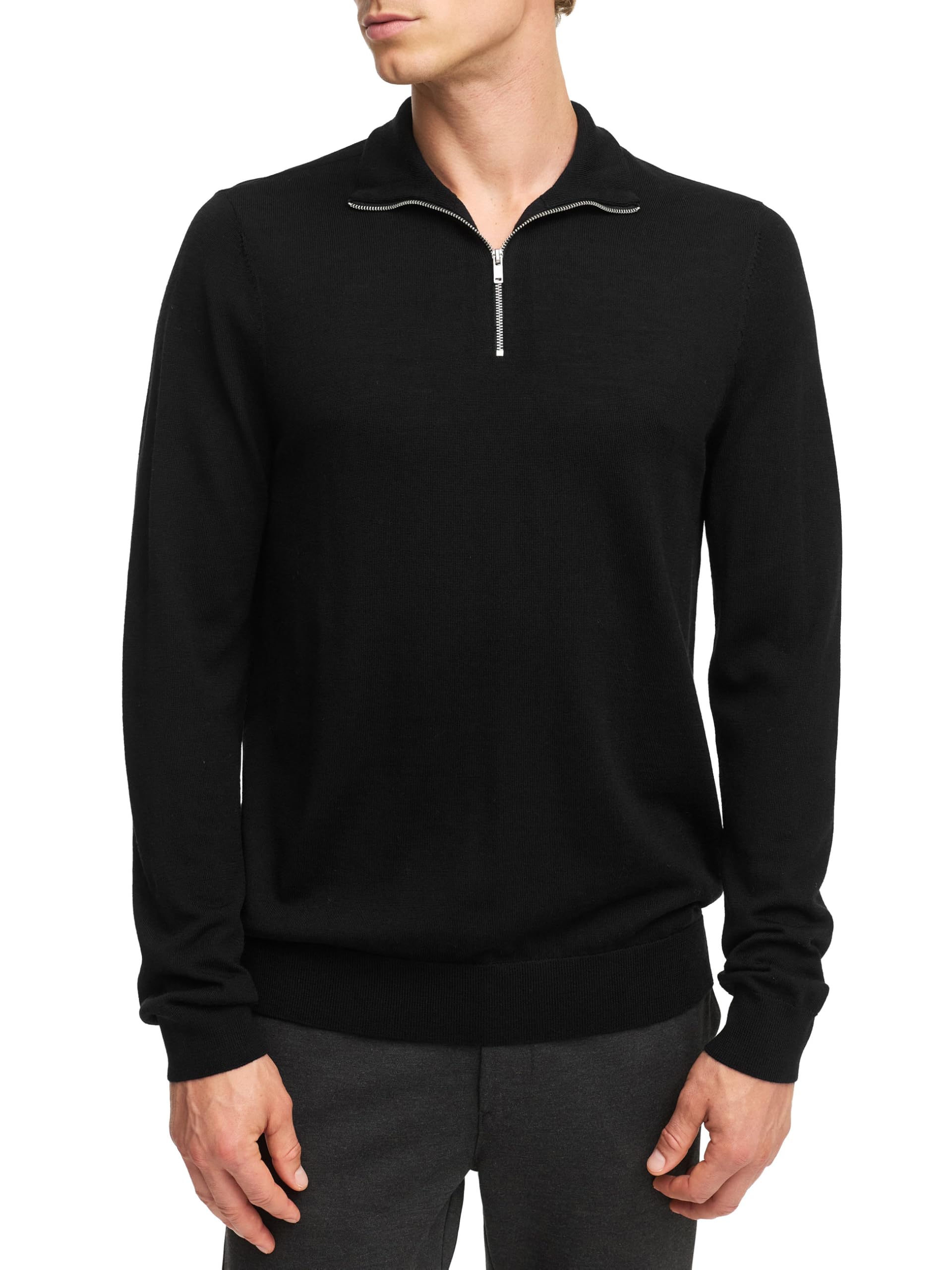 KSJohannes Merino Half Zip Knit Maglione da uomo in 100% lana merino con mezza zip | Maglione da uomo a maglia fine