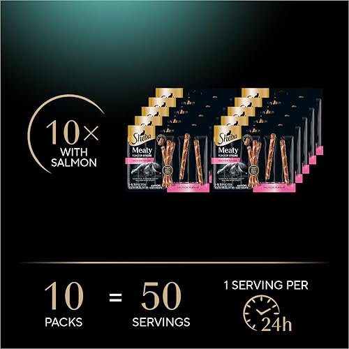 Miniatura 33 de Sheba Palitos tiernos de carne suave para gatos con sabor a pollo, atún y salmón, 0.14 onzas, 40 palitos