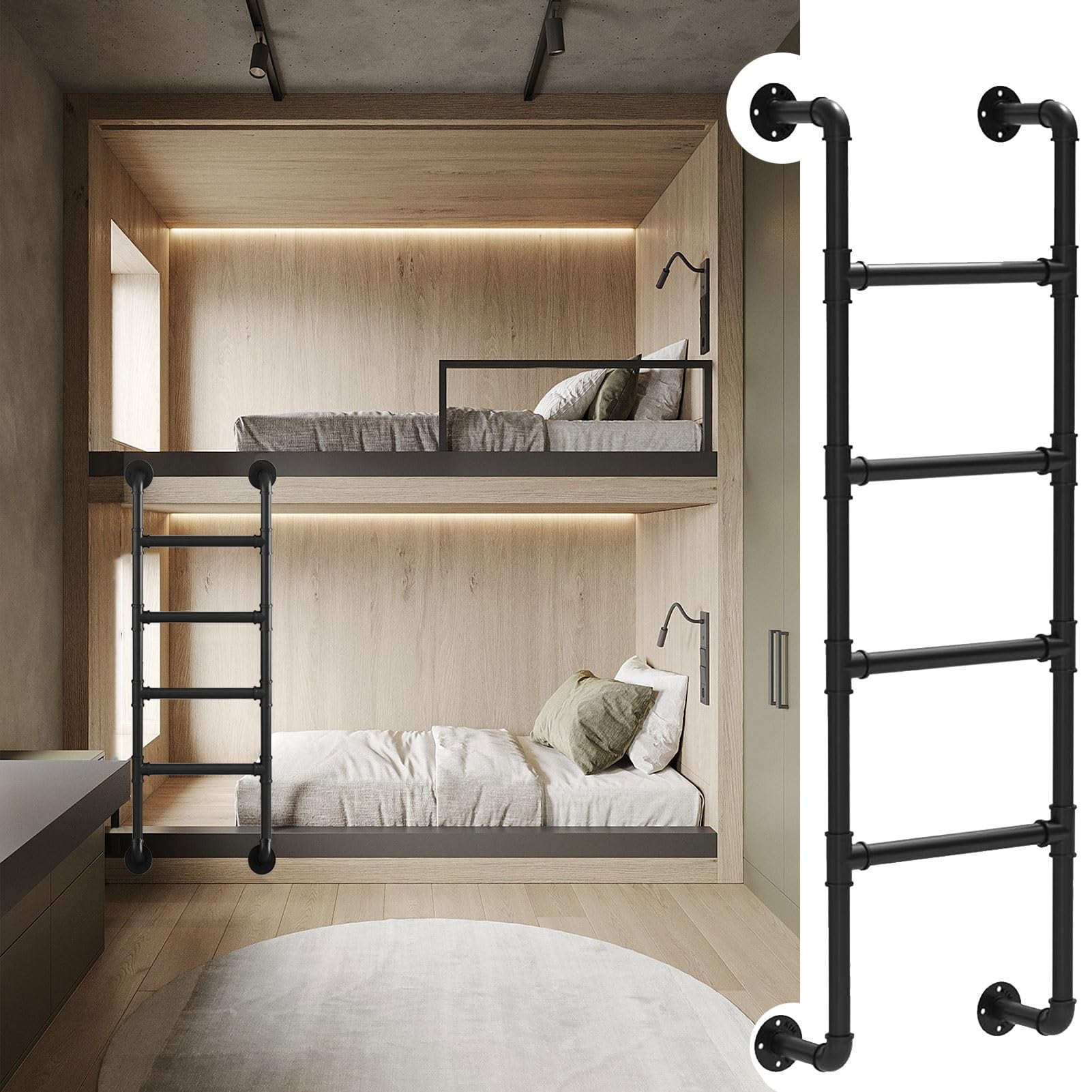 Échelle d'escalade intérieure et extérieure en fer pour lit mezzanine et dortoir