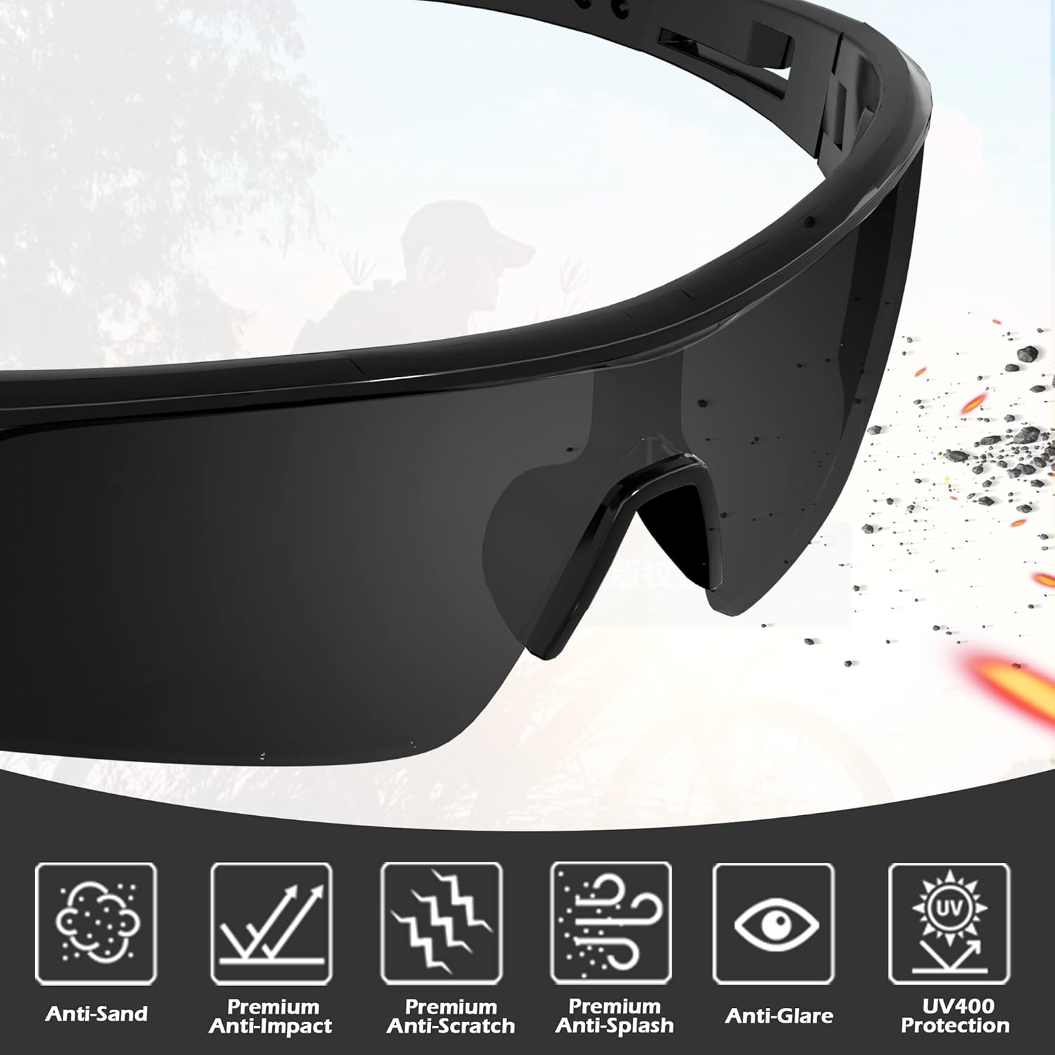 Tinted Safety Glasses for Men Women, Safety Goggles Impact Resistant, ANSI Z87.1+ UV400 Eye Protection, Anti Scratch - Image 3