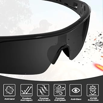 Tinted Safety Glasses for Men Women, Safety Goggles Impact Resistant, ANSI Z87.1+ UV400 Eye Protection, Anti Scratch