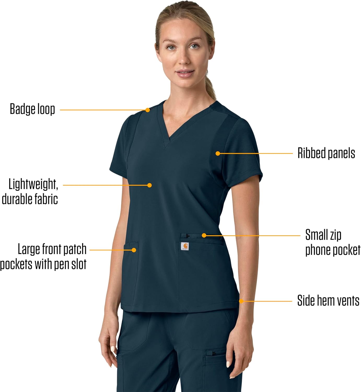 Carhartt Scrubs C13210 Women's Force® Cross-Flex Modern Fit Flex Panel - Image 2