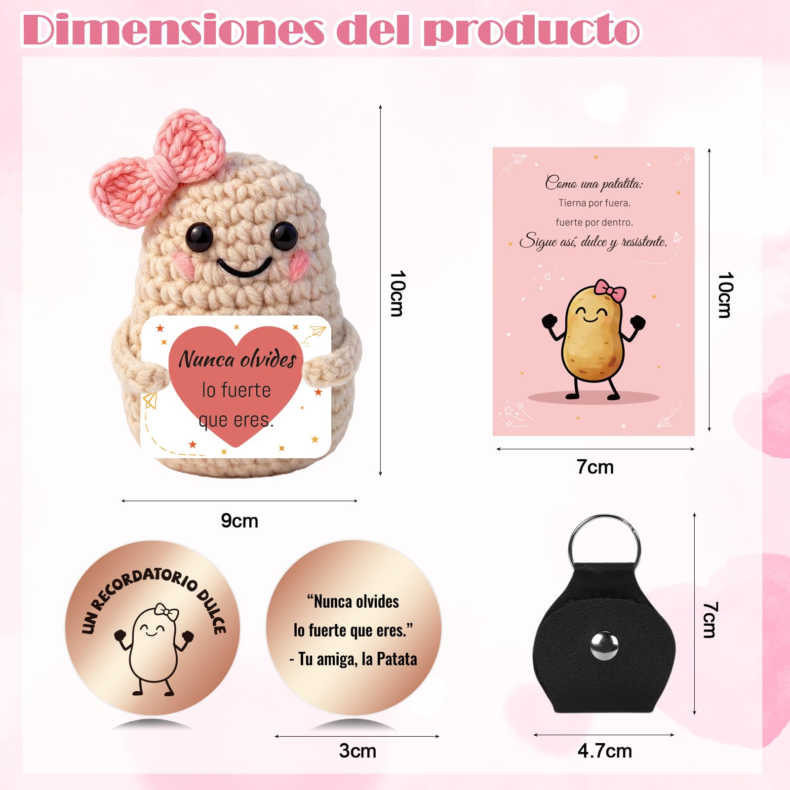 Szhhrxi Regalo Madre - Muñeco de Patata con Energía Positiva – Amuleto de la Suerte Hecho a Mano con Tarjeta Motivadora | Regalo Dia de la Madre, Regalos Mamá cumpleaños - Gifts for Mom (Patata) — view 2
