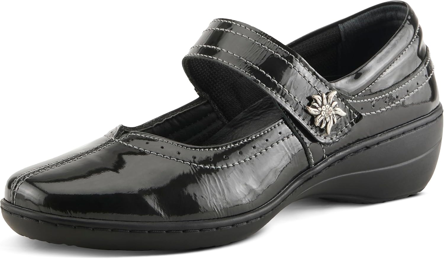 Spring Step Women's Amparo Mary Jane Flat - Black Patent - EU 39 / US 8.5
