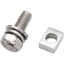 6-Pack Motorcycle Battery Terminal M6 x12mm Bolt Square Nut Kit, Stainless Steel 304, ATV Battery Terminal Bolts, Boat, E-Bike, Electric Forklifts