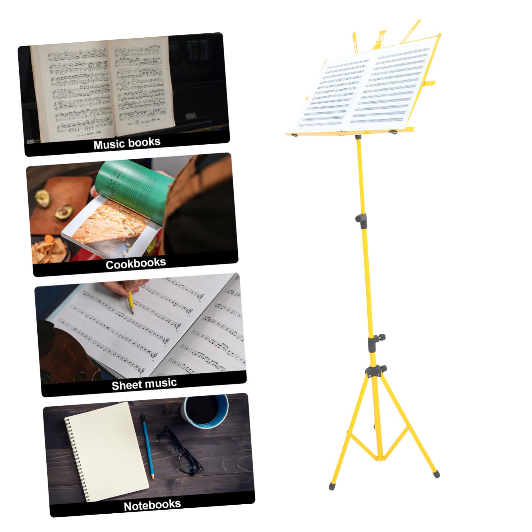 Support De Pupitre Réglable Et Pliable Pour Guitare Accessoire Portable Et Pliable Pour Livre De Chansons Trépied Pour Musique Accessoires Pour Pupitre De Bureau Jaune