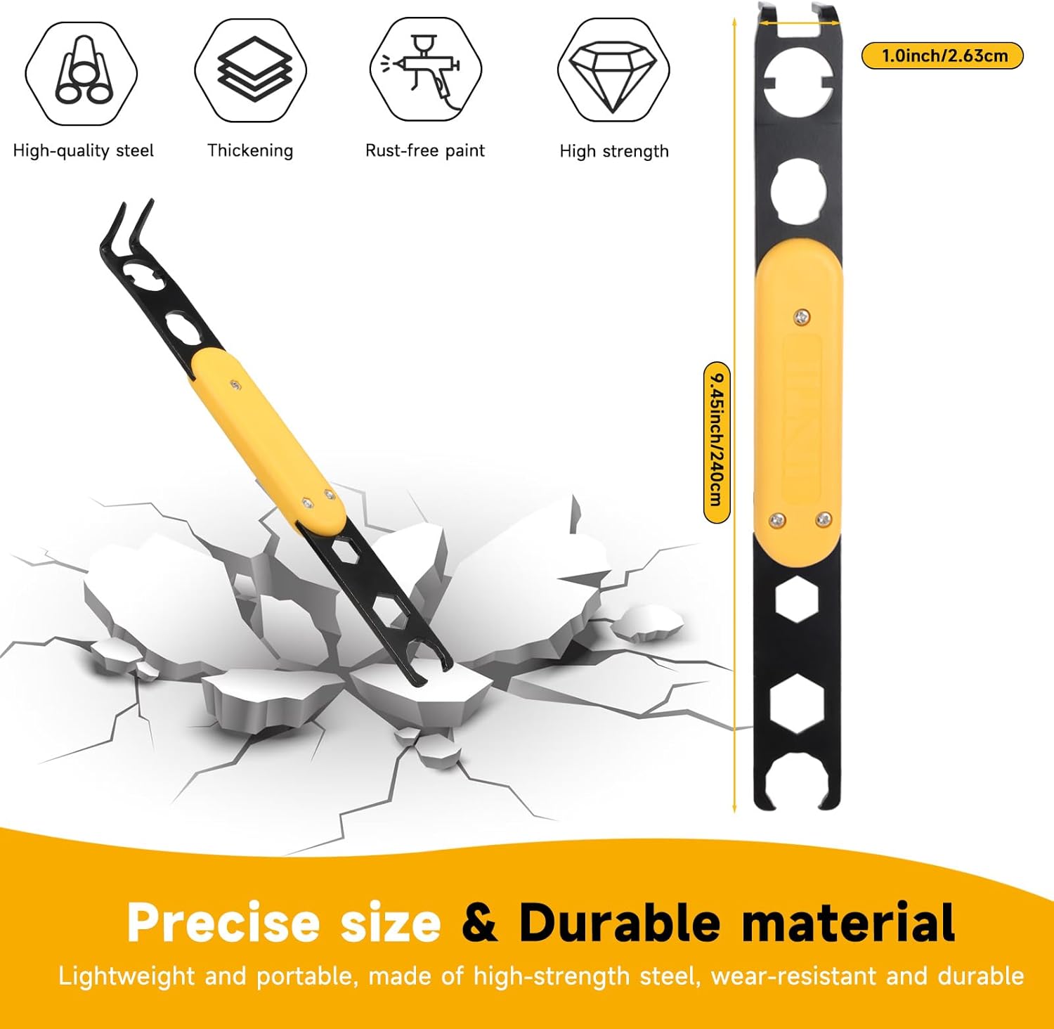 Universal MC4 Disconnect Tool, Metal MC4 Tool with 6-in-1 Wrench, Efficient Solar Connector Tool for Assembly and Disassembly PV Connectors