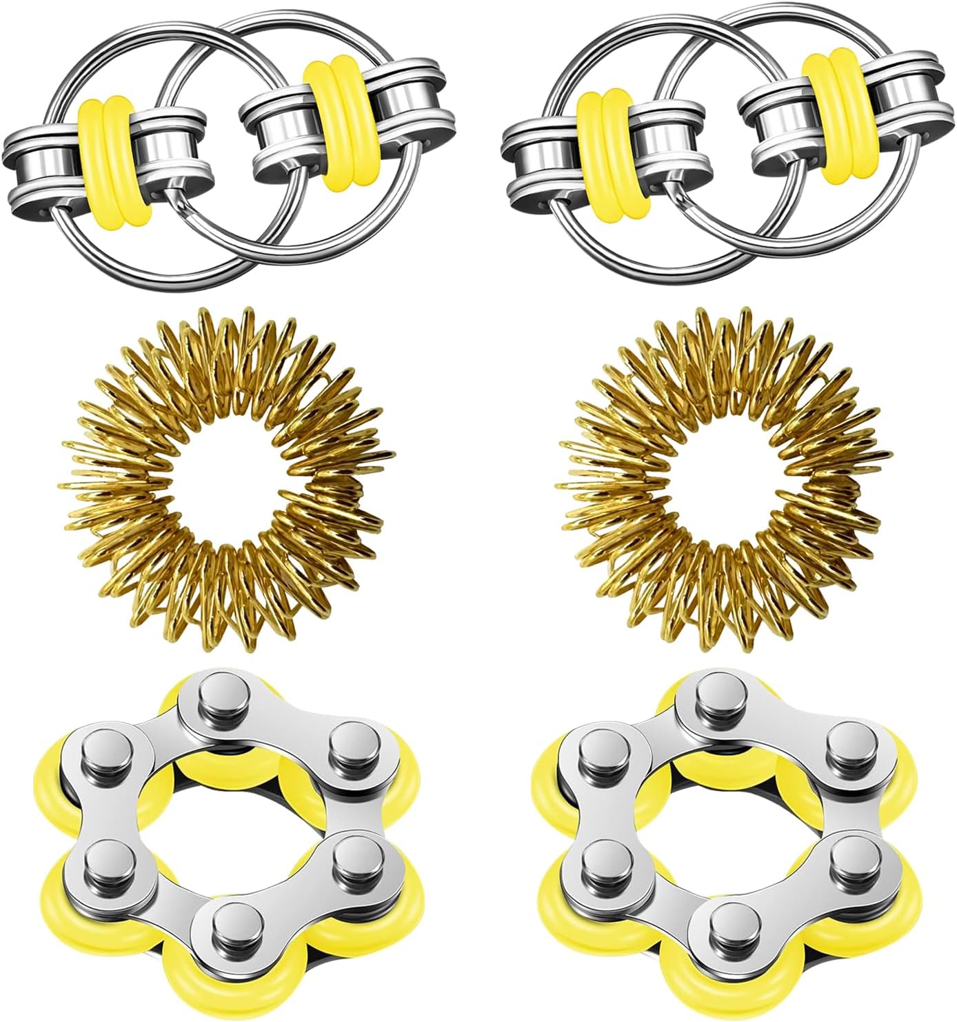 3-teiliges Fidget Toys Set - Anti-Stress Würfel & Ketten Schwarz