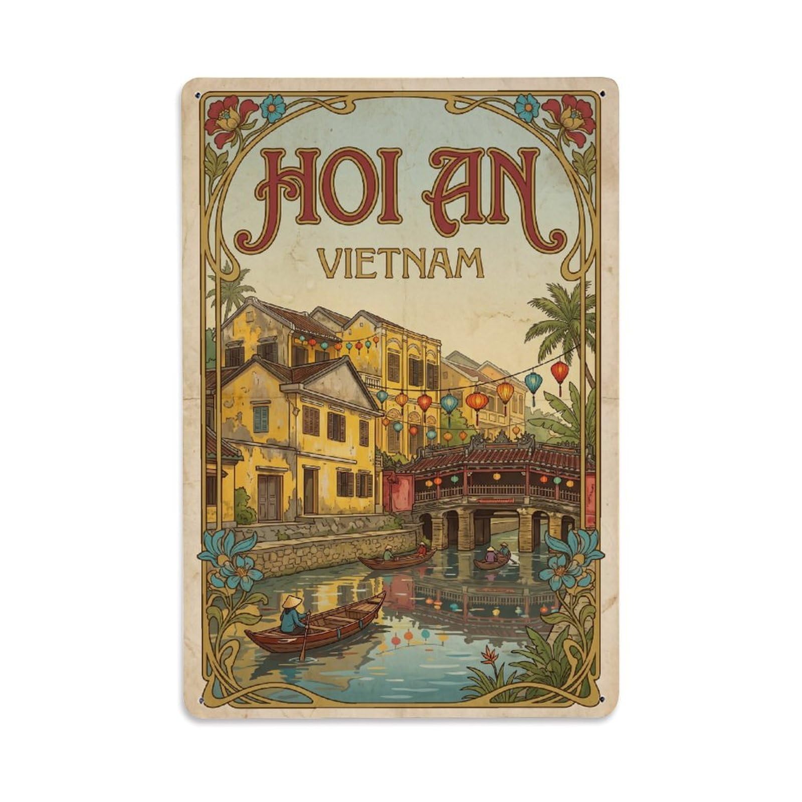 Metal Tin Sign Retro Vietnam Hoi An Travel