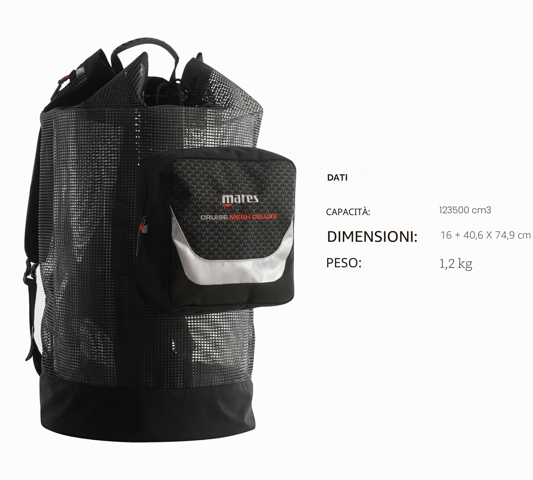 Mares Zaino da Crociera Mesh Deluxe Travel Gear Borsa Sportiva