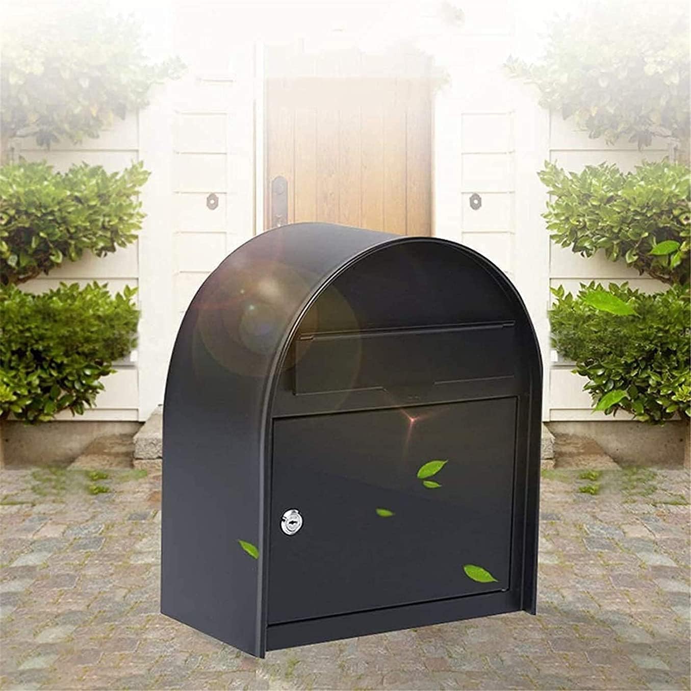 Exquisite Mailbox Galvanized Steel Post Box Wall Mount Mailbox with Lock and Key Letter Box Creative Mail Boxes Large Drop Box 12.5x7x14.9 in Safer