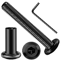 Vista 52 de Mywish M5 x 8mm 20 piezas de tornillos de cabeza plana con rosca hexagonal, pernos de acero inoxidable 304 para muebles con rosca completa, óxido