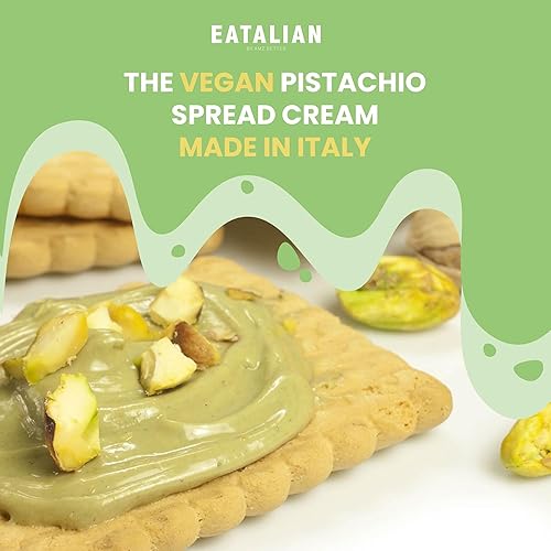 Miniatura 3 de EATALIAN by AMZ BETTER - Crema vegana de pistacho, 7 oz200 gr, deliciosa crema vegana con un sabor dulce único, ideal para pan, perfecta con helado,