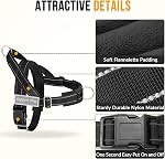 SlowTon No Pull Dog Harness and Leash Set for Large Medium Dogs, Soft Padded Adjustable Dog Vest, Reflective Tactical Military Dog Harness 5.9 Ft Dog Leash Anti-Twist Pet Lead (Black,L)