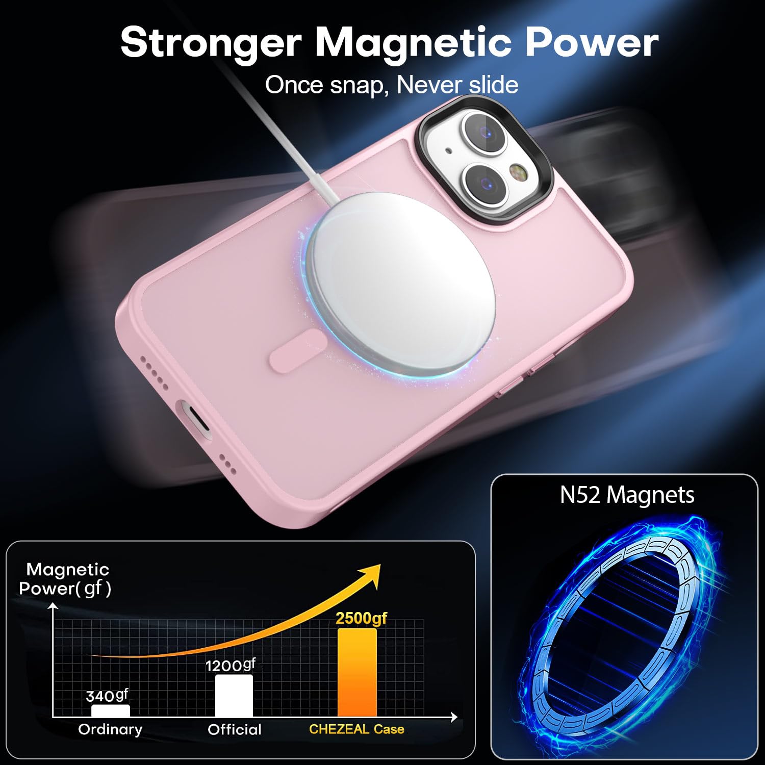 SUPFINE Magnetic For IPhone 14 Case & IPhone 13 Case (Compatible With MagSafe)(Military Grade Drop Protection) Translucent Matte Shockproof Phone Cover,Wine Red - View #6