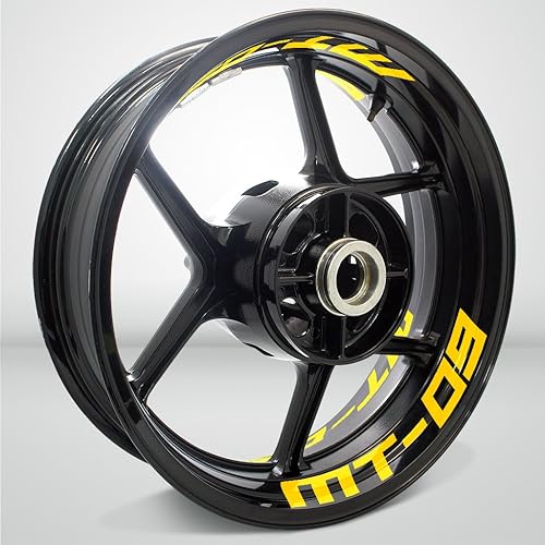 Miniatura 10 de Stickman Vinyls Cinta adhesiva de llanta interior de motocicleta color blanco brillante compatible con Yamaha MT09