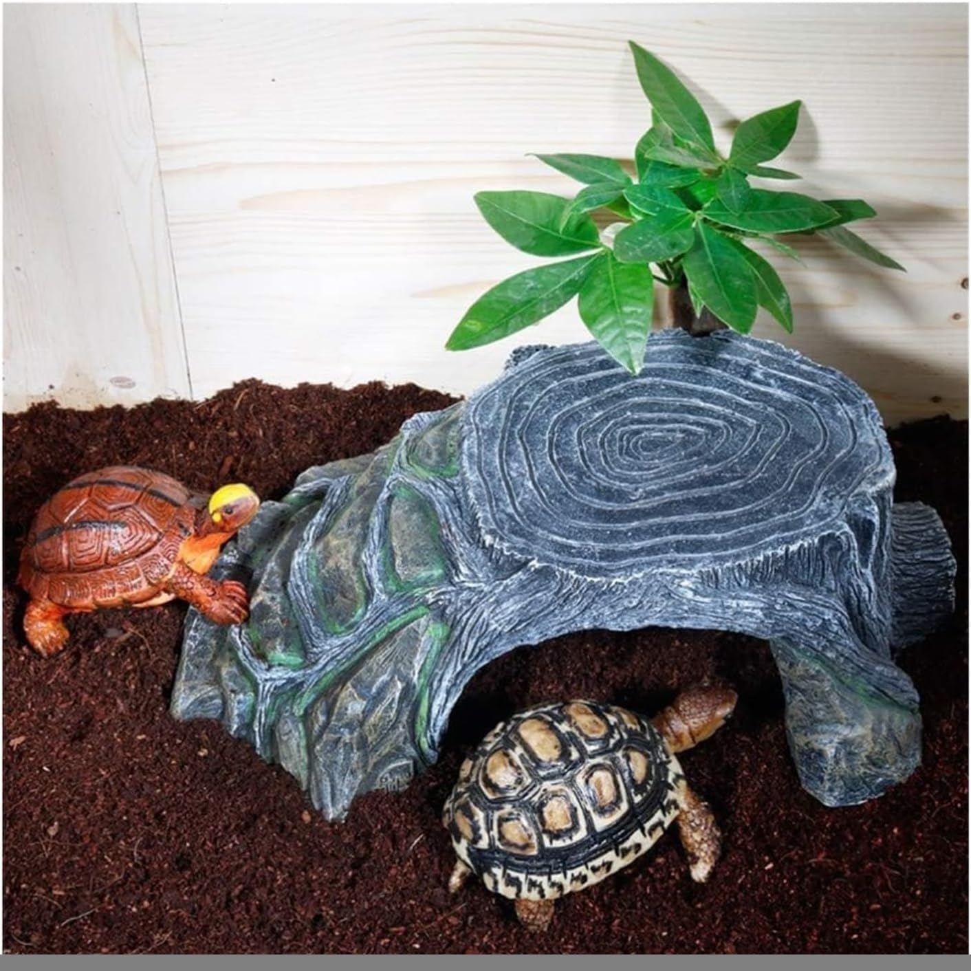 Turtle Basking Ramp Fish Tank Accessories Tortoise Platform Aquarium Climbing Ramp-Reptile Terrariums 1pc Tortoise Basking Platform Rock Ladder Terrace Climbing Ramp (Not Included Plant)