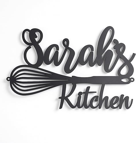 Letrero de cocina de metal personalizado, letrero con nombre personalizado para decoración de granja, arte de pared para la cocina de mamá, regalo