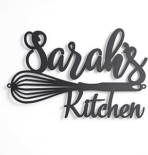 Custom Metal Kitchen Sign - Personalized Name Sign for Farmhouse Decor -...