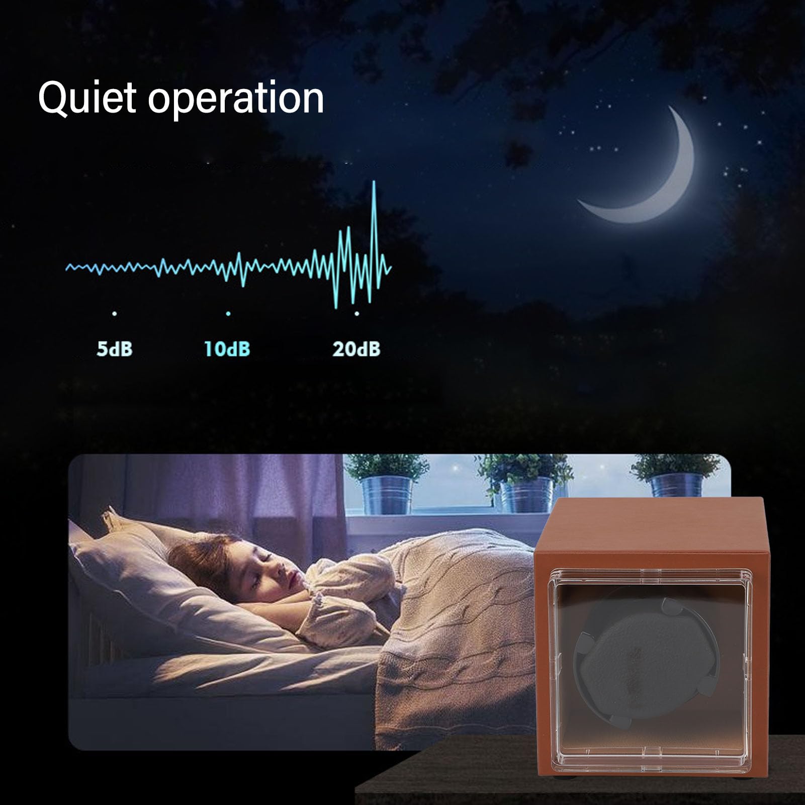 Remontoir automatique pour montre unique, boîte de remontoir pour montres automatiques, 5 modes de rotation avec lumière LED, alimenté par USB et batterie, boîte de rangement (Brun)