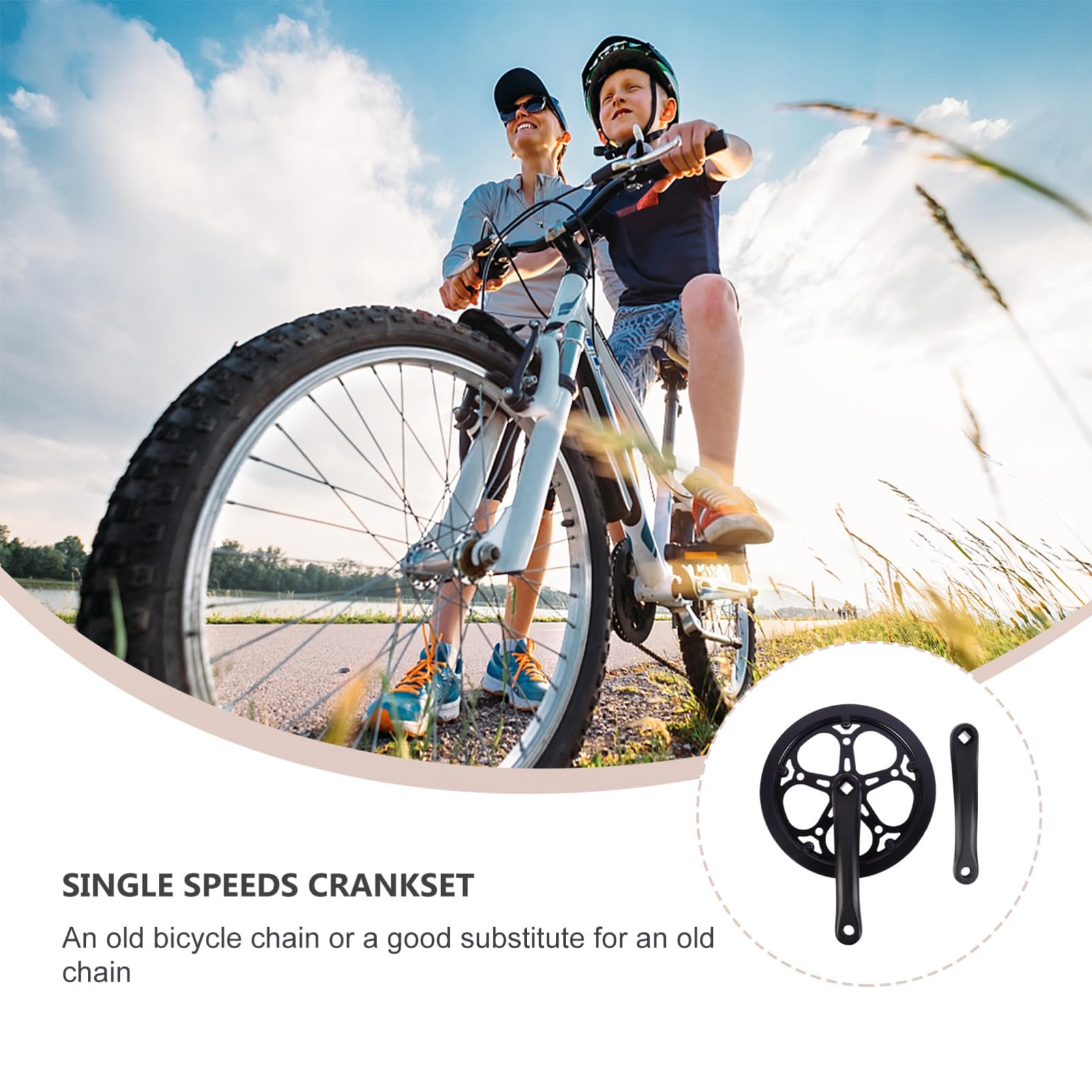 Guarnitura Bici Nera Denti 52t in Ferro Pedivella Bici da Strada Resistente all'Usura Accessori per Sostituzione e Riparazione Braccio Pedivella 170Mm