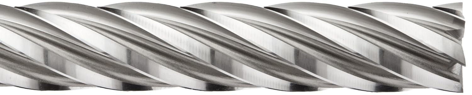 YG-1 E2175 Cobalt Steel Square Nose End Mill, Extra Long Reach, Weldon Shank, Uncoated (Bright) Finish, 30 Deg Helix, 6 Flutes, 7.25" Overall Length, 0.875" Cutting Diameter, 0.875" Shank Diameter