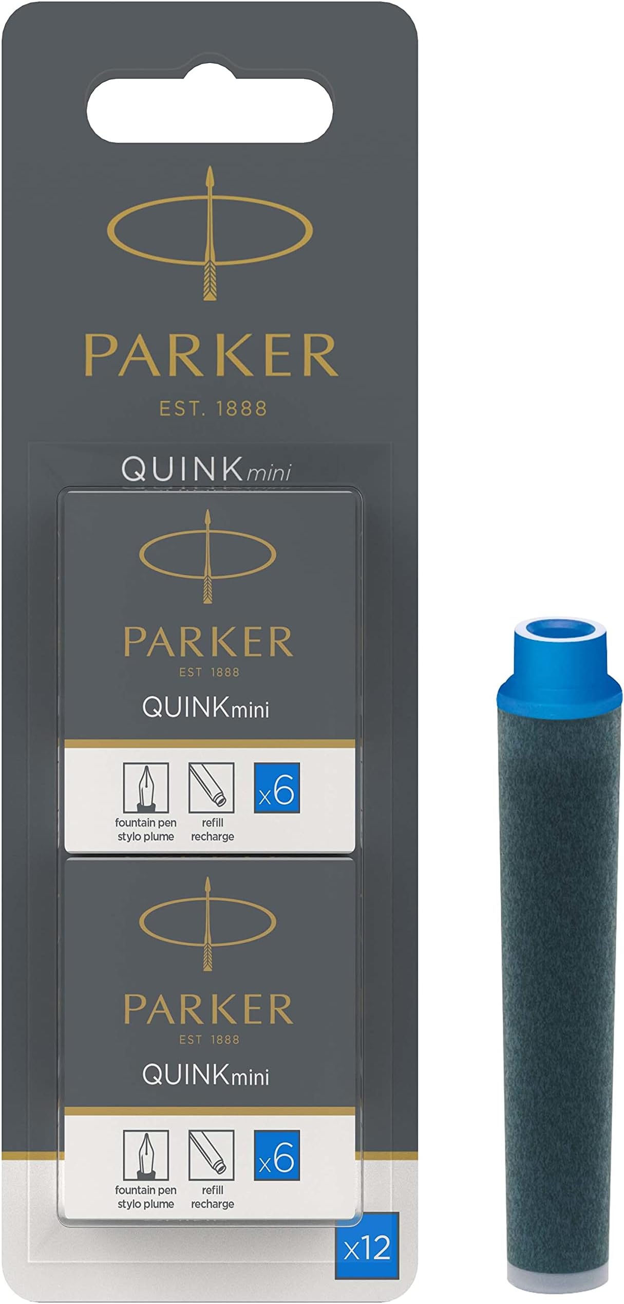 Ailan 20 Stück Füllfederhalter Patronen - Schnelltrocknende Tinte Für DS-1784 (löschbar Blau)