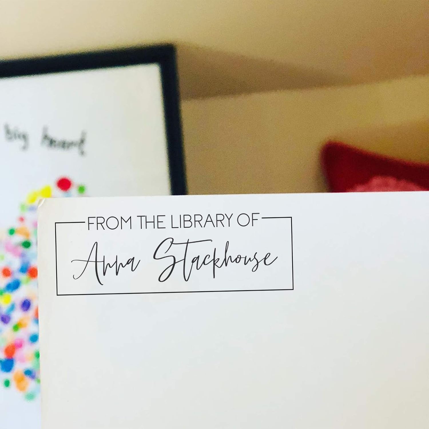 Custom Self-Inking Teacher Stamps - Grading Stamp ("from The Library of" Script Name)