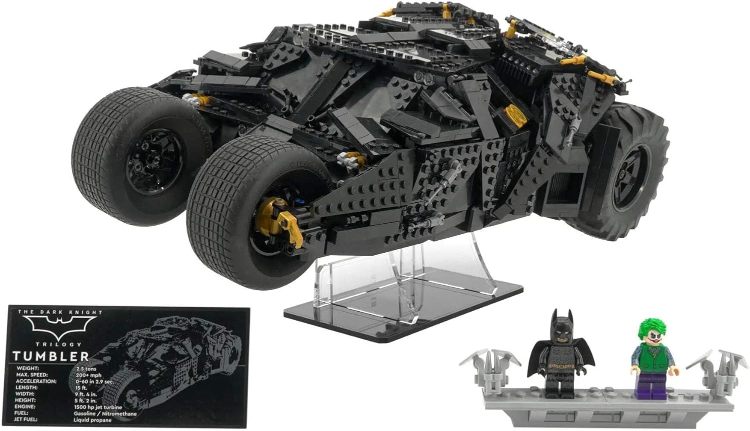 Acrylic Display Stand Compatible with Lego Set - 76240 - DC Batman Batmobile Tumbler- Set Not Included