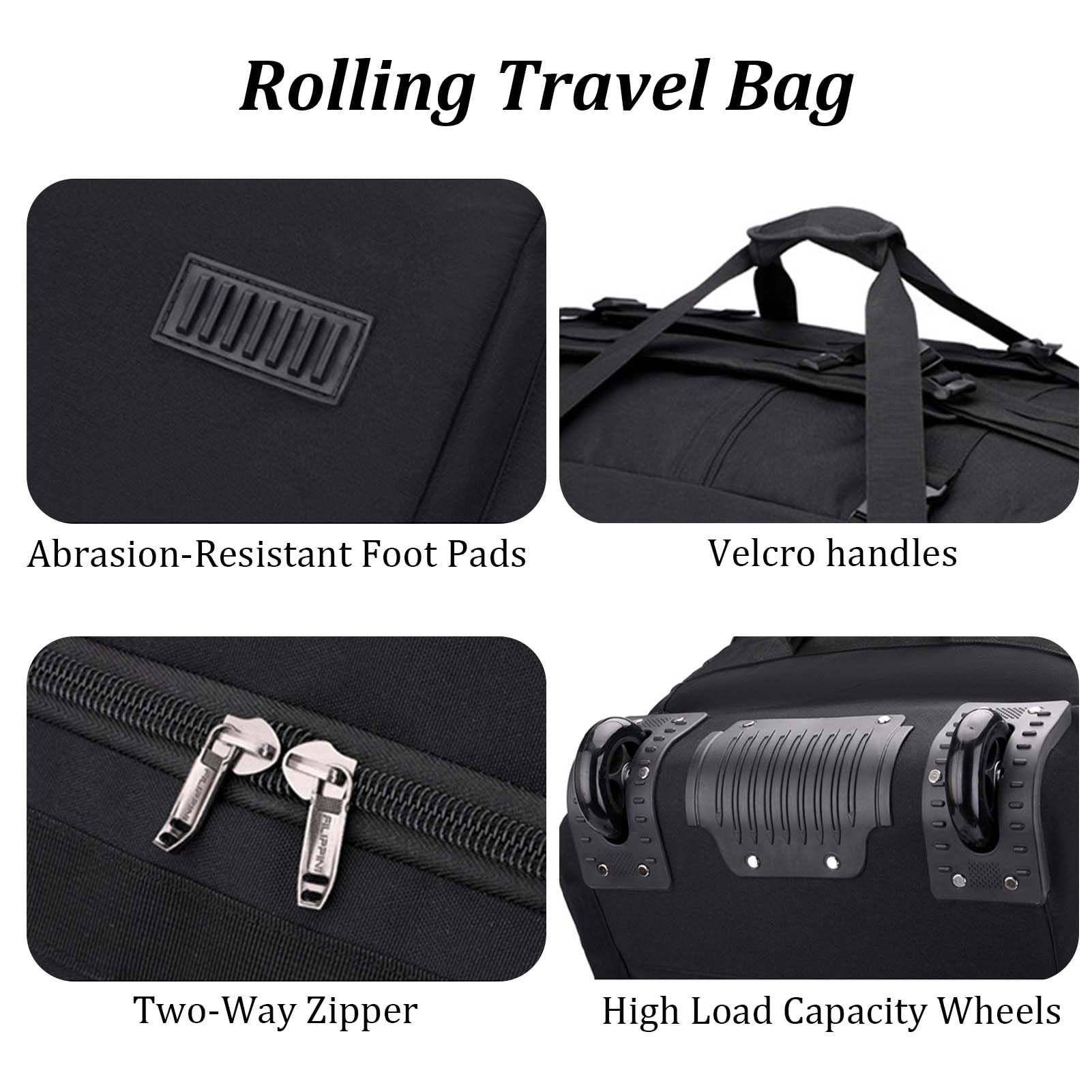 80L Bolsa de Viaje con Ruedas Grande Mochila Gimnasio Gym Fitness Bolsa de Lona Plegable Bolso de Deporte al Aire Libre Trekking Impermeable Mochila Wheeled Travel Bag (Verde)