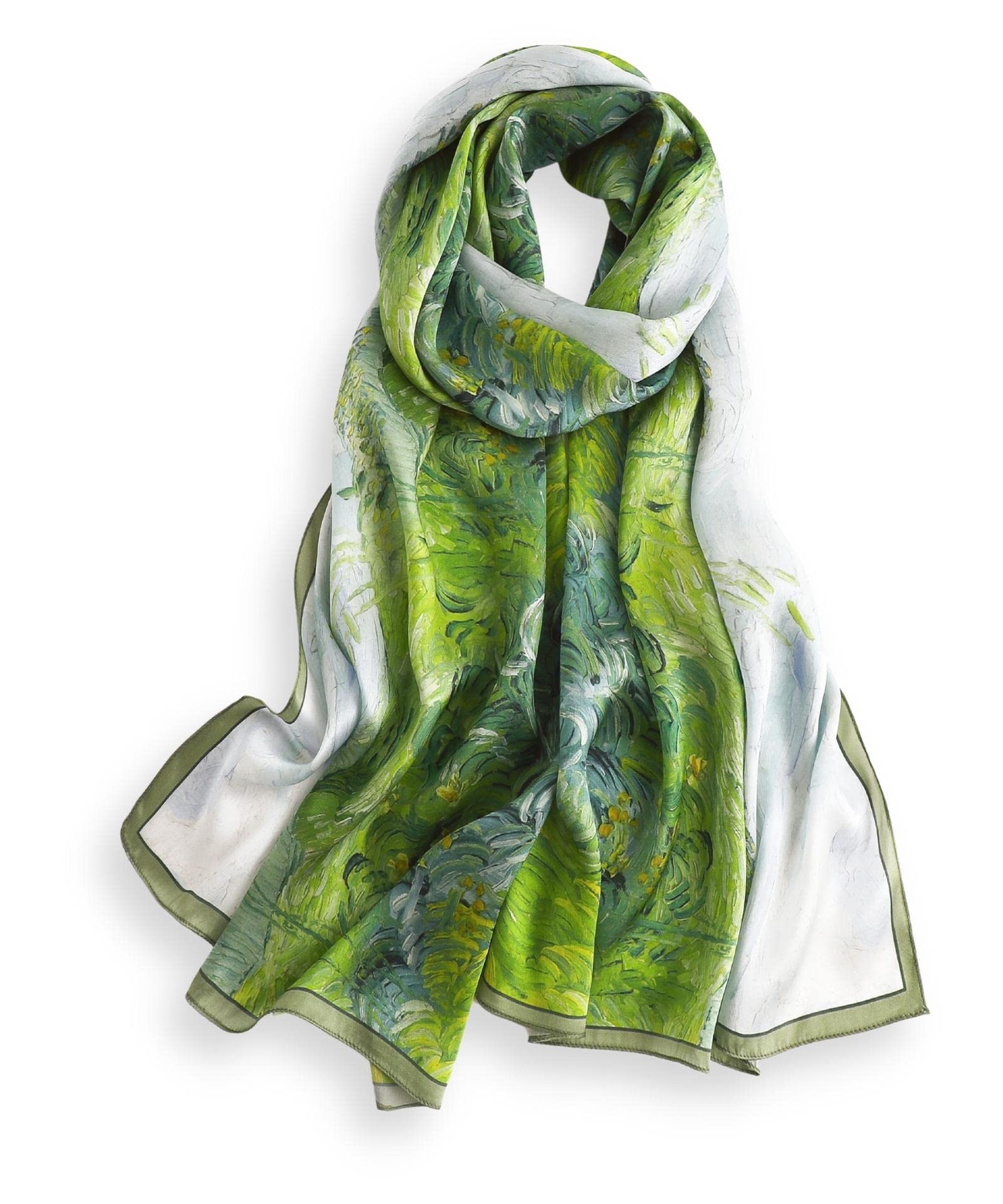 PoeticEHome 100% Mulberry Silk Long Scarf - Women's Large Oblong Sunscreen Shawl with Gift Packaging