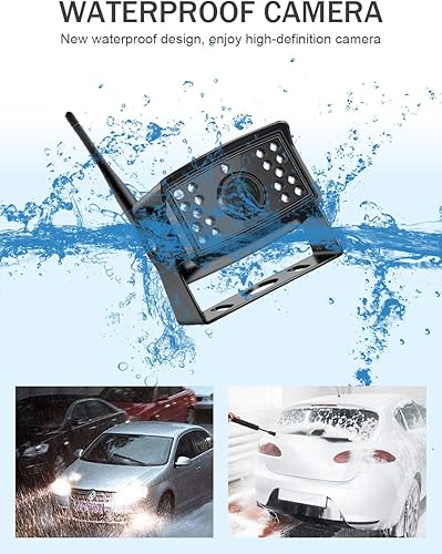 Miniatura 3 de EVERSECU 4 unids digital HD 1080P cámara inalámbrica de respaldo de coche con 9 pulgadas 4ch Quad Monitor/Coche DVR/Dash Monitor/Vehículo Grabador