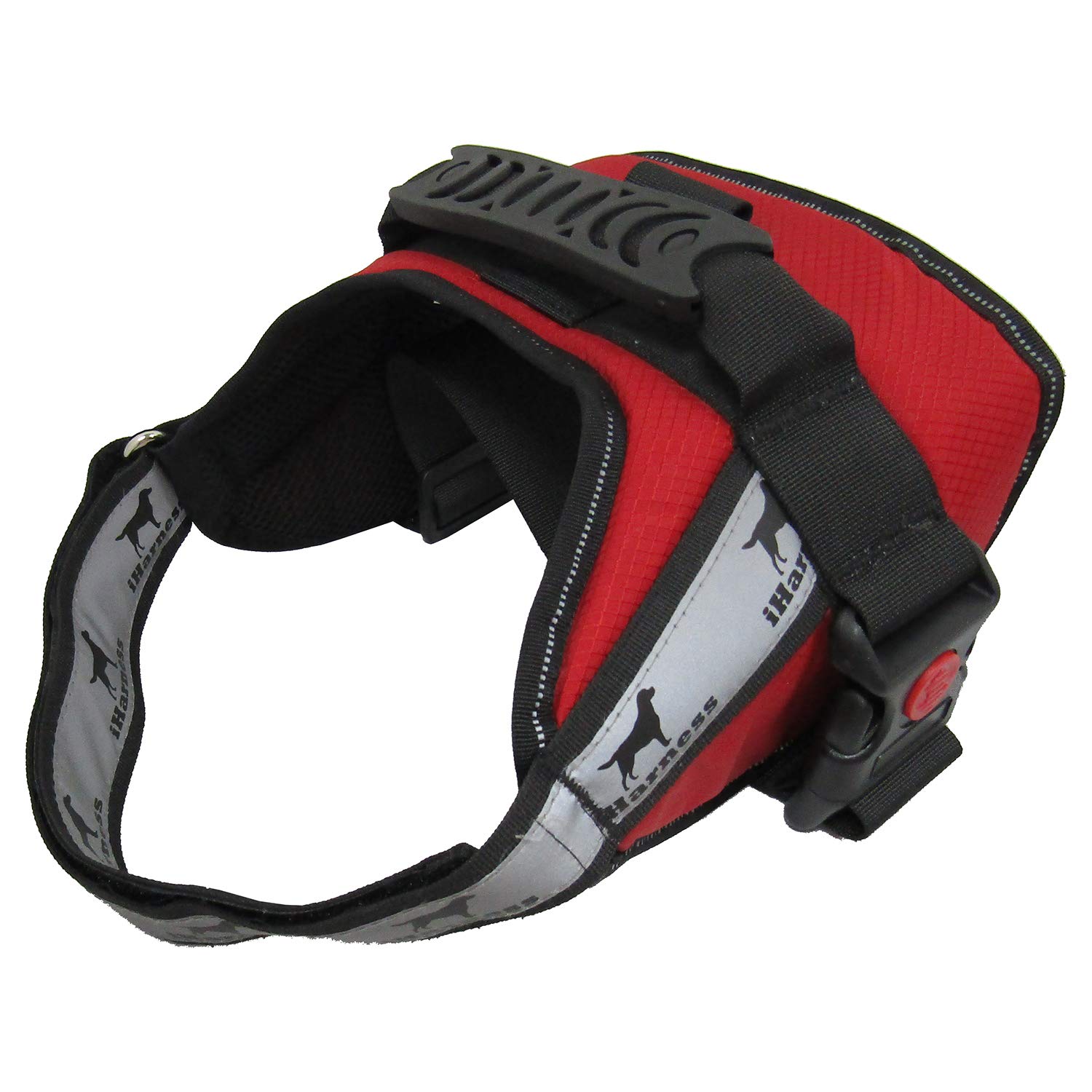 Adjustable Dog Harness with Soft Breathable Padding (M, Red)