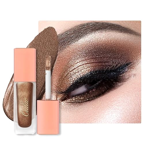 Miniatura 10 de Oulac Sombra de ojos líquida con purpurina - Acabado metálico y brillante, cobertura antiadherente de una sola pasada, secado rápido y resistente a