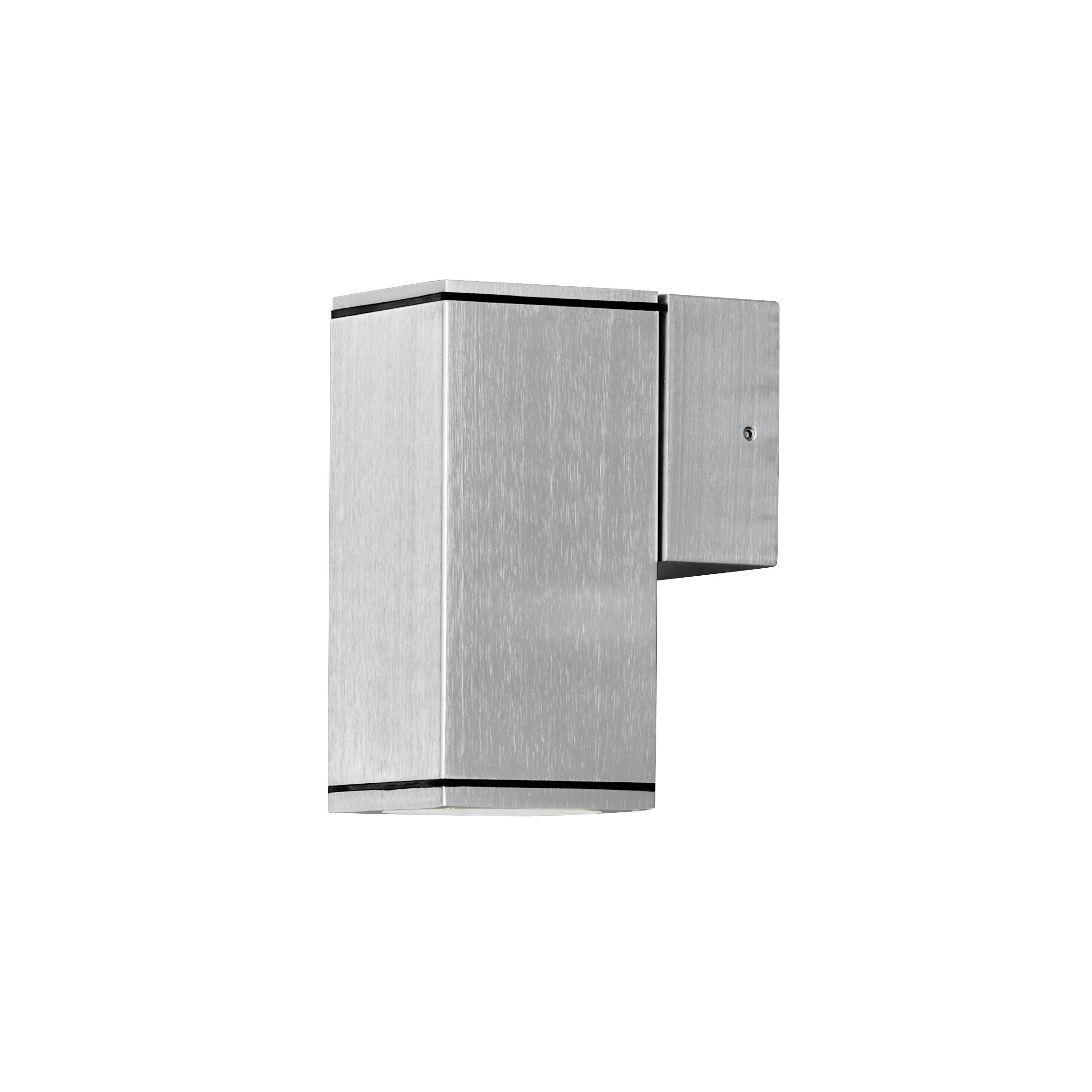 Konstsmide Outdoor Wall Lights Mains Powered/Monza Down Modern Lantern/1 x 35 W GU10 Max Lamp/Clear Glass/Aluminium/IP44/Outside Light Grey