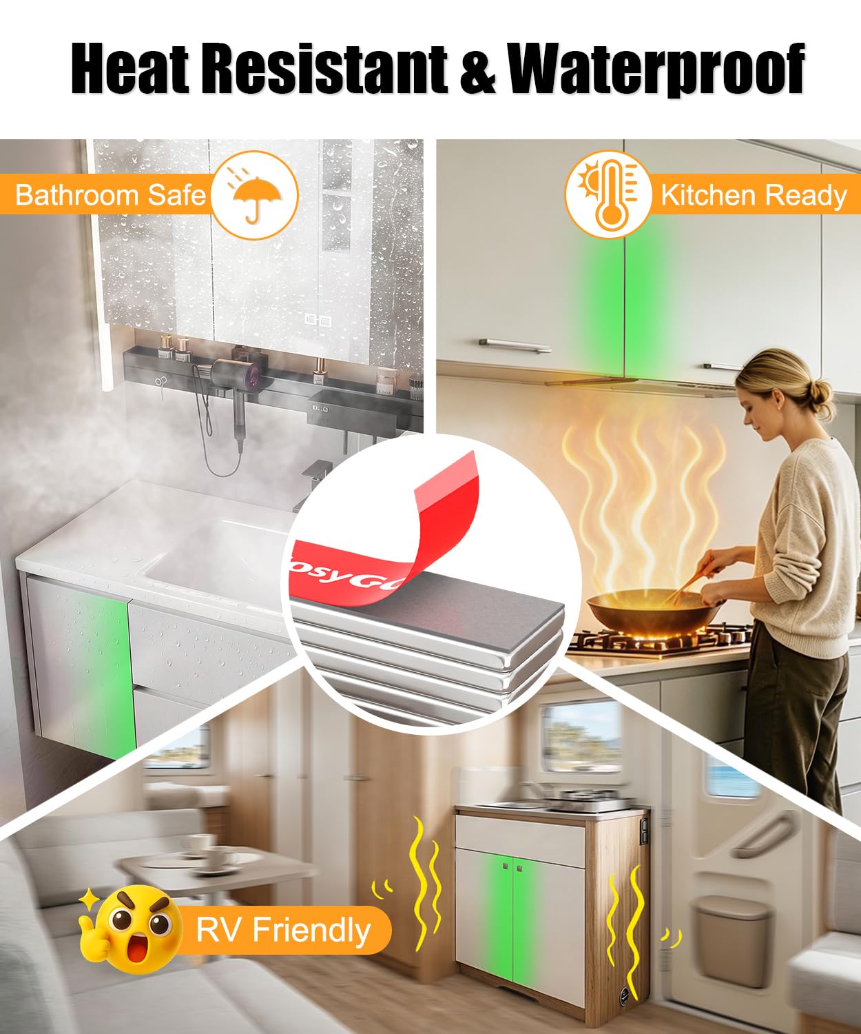 Full-Surface Magnetic Door Catch, No Drill Ultra-Thin Cabinet Door Magnets with Strong Adhesive, 0.78" Round & 1.18" x 0.39" Rectangle for Kitchen, Drawer, Closet, RV, 16 Pcs (8 Pairs) — Amazon image 4