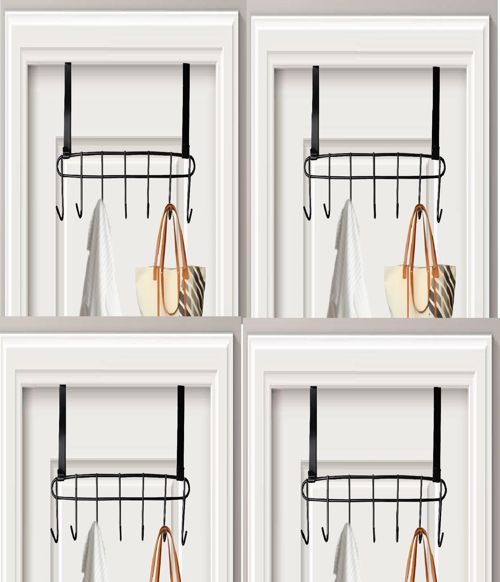 Konquer TimeS Heavy Duty Stainless Steel Over The Door Hook Hanger Organizer/Wall Hook Rack, No Drilling Required (Black- Pack of 4) (B0CVXNSYPQ) Amazon Price History, Amazon Price Tracker