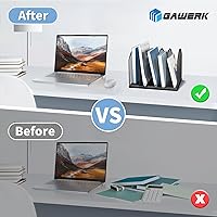 Vista 5 de 5-Section Vertical Desktop Organizer, 5-Section Mesh File Folder Stand Sorter for Office Home Classroom Organization (1, Gold)