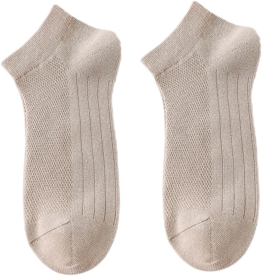 Mens Low Cut Athletic Socks Ankle Socks 5 Pairs, Breathable and Comfortable Mens Sports Cotton Socks, Khaki - Image 3