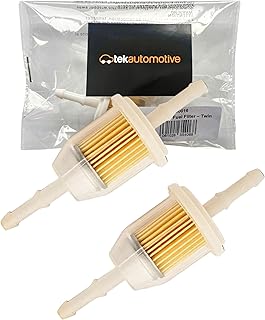 Small Inline Fuel Filter Twin Pack - Universal for 6mm & 8mm Fuel Lines, Suitable for Cars, Quad Bike, Motorcycle, Lawnmowers, Generators, Forklifts & More