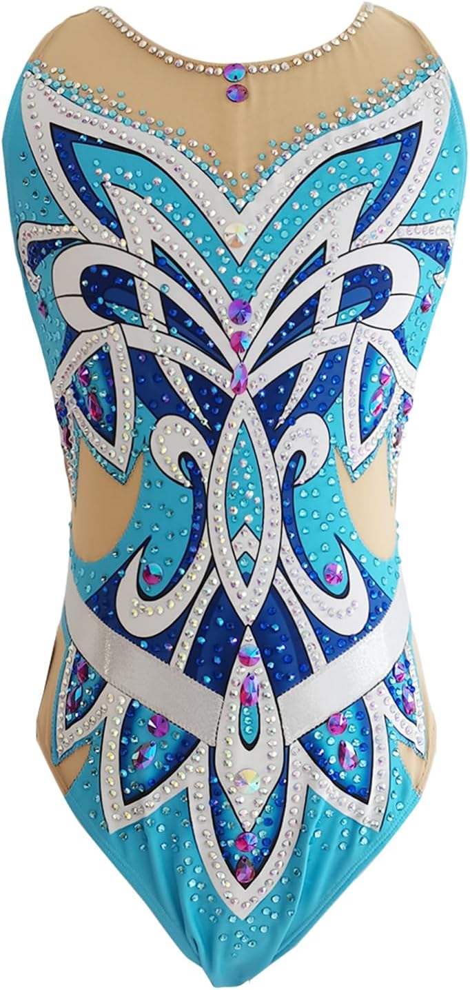 LIUHUO Girls Synchronized Blue White Swimming Suit Comfortable Swimjoy Ten Sizes Customize Women's Swimsuit Water Sports