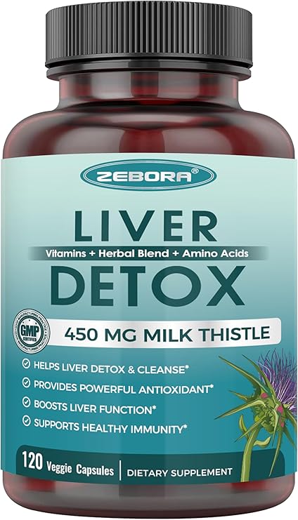 Milk Thistle Supplement, for Liver Cleanse Detox & Repair, 30:1 Organic Milk Thistle Extract, Equivalent to 13,500 Grams of Milk Thistle Seed, Supports Liver Health, 120 Capsules, 60-Day Supply