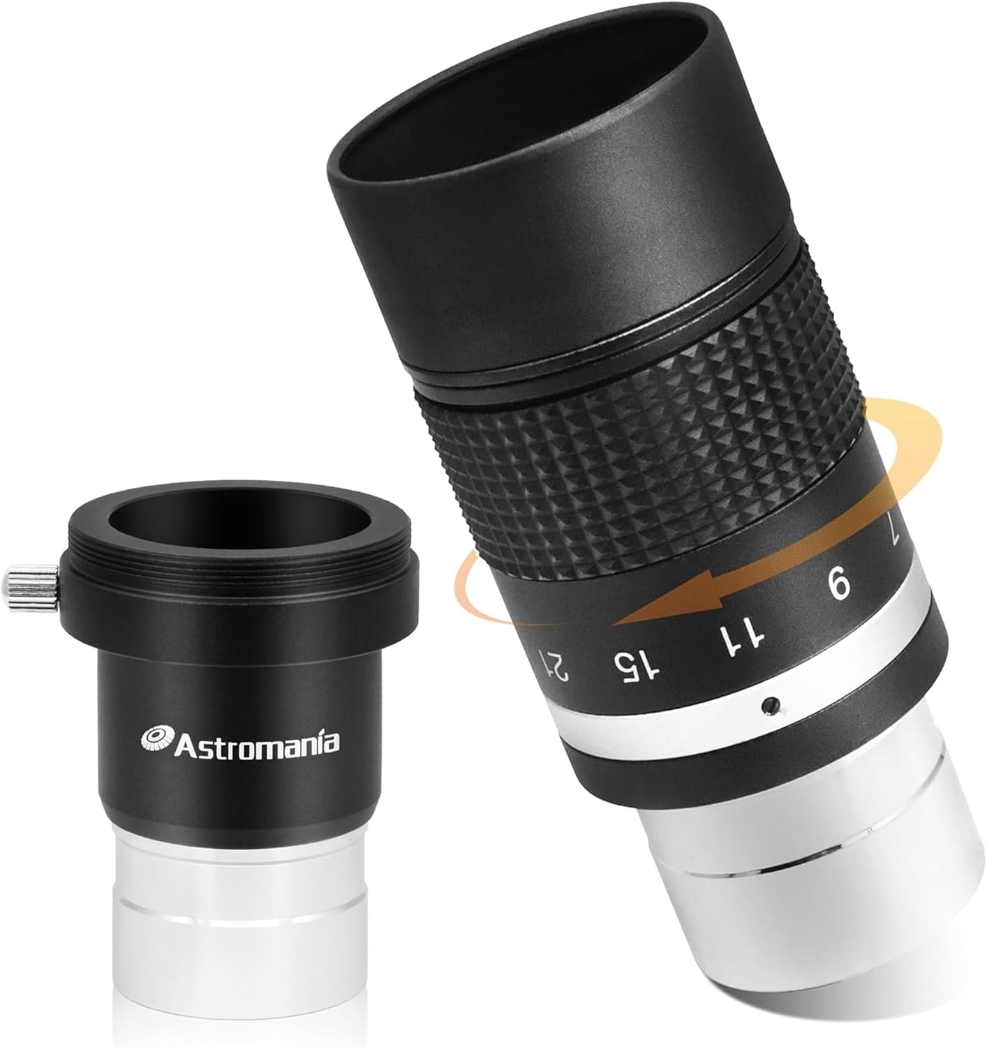 Astromania 1.25 Inch Universal T-Adapter - Bundle with - 1.25" 7-21mm Zoom Eyepiece