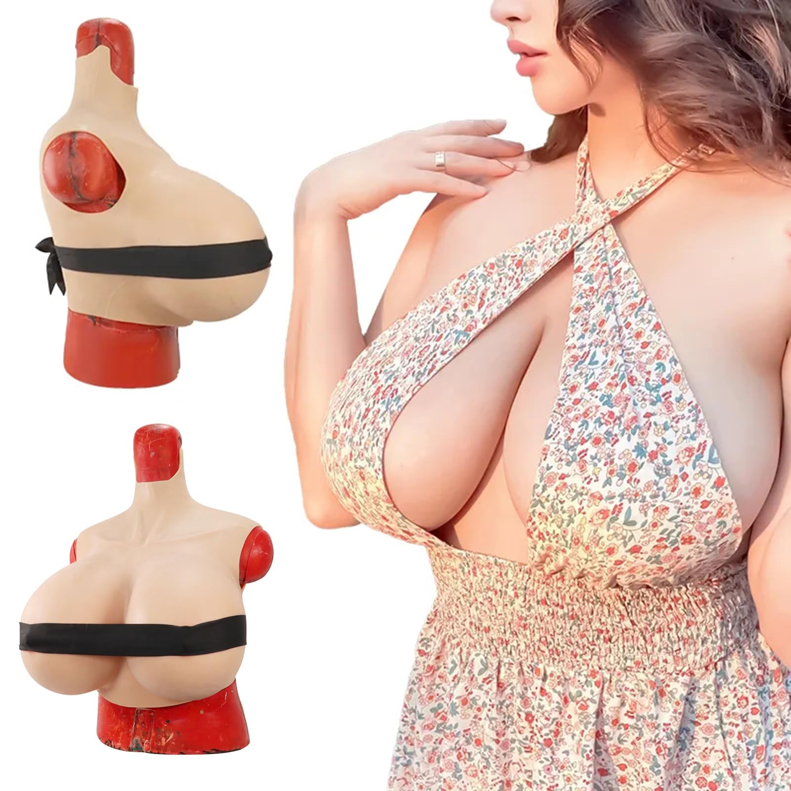 Silikonowe formy piersi do crossdressingu i mastektomii - realistyczne uczucie, ogromny rozmiar miseczki Z