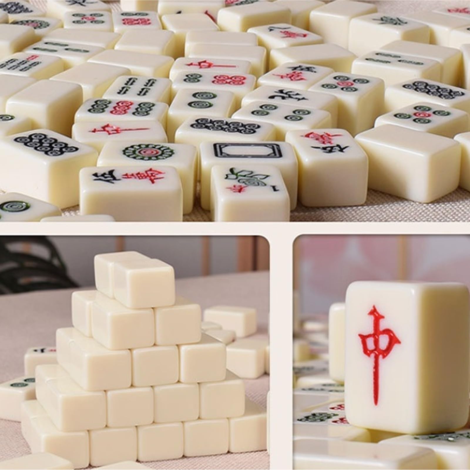 Amazon.co.jp: 麻雀牌 マージャンパイ 144 タイル麻雀セットファミリー